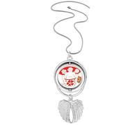 Cherry Blossoms Lucky Fortune Cat Japan Pendant Angel Wings Rotating Necklace Jewelry