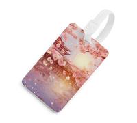 Cherry Blossoms Luggage Tags Durable TPU Suitcase Tag with Info Card, Scratch-Resistant Bag Tags for Suitcases, Travel Bags & Backpacks, Easy to Identify, White-style, One Size, classic