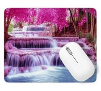 Cherry Blossoms Mouse Mat, Small Mouse Pad Fall Waterproof Gaming Mousepad, Mini Desk Mat 34 x 28 cm with Anti-Slip Base, Stitched Edges Mousepad, Keyboard, Mousemats Desk, Gifts for Women p1j-62
