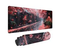 Cherry Blossoms Mouse Pad Large 700x300x3mm, Japan Gaming Mouse Pad Waterproof Desk Mat with 3MM Stitched Edges, Non-Slip Rubber Base Mousepad Computer Accessories for Gaming, Office -hjw2601WS