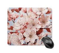 Cherry Blossoms Mouse Pad Square Laptop Mouse Mat Cute Computer Mousepad Keyboard Pad Non-Slip Desk Pads for Gaming Office Work Home 25 * 30cm