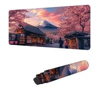 Cherry Blossoms Mouse Pad XXL 1200 x 600 mm, Mouse Mat Castle Desk Pad with Stitched Edges and Non-Slip Rubber Base, Mousepad Gaming Office Desk Accessories, for Improves Speed and Precision H-4102