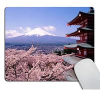 Cherry Blossoms Mousepad,Mount Fuji Japan Design Mouse pad Non-Slip Rubber Gaming Mousepad Rectangle Mouse Pads for Computers Laptop