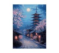 Cherry Blossoms Paint by Numbers for Adults Landscape Painting by Numbers for Adults, Art Supplies with Color Canvas for Painting 28x38Inch 36 Colors of Acrylic Paint and Brush, Room Decor 2YH-9867