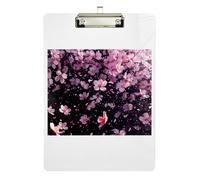 Cherry Blossoms Pink Clipboard Acrylics Decorative Clipboard Letter Size Clipboards with Low Profile Metal Clip for Teachers, Students, Nurses 12.5 x 9 Inches