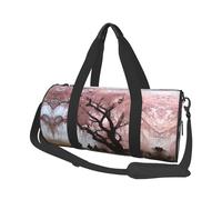Cherry Blossoms Print Round Duffel Bag, Canvas Overnight Travel Tote Bag, Waterproof and Tear-Resistant.Foldable Weekend Travel Bag