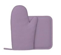 Cherry Blossoms Print Silicone Kitchen Oven Gloves Pot Holders Set Anti-Scald Pad For Baking Roasting