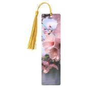 Cherry Blossoms Printed Metal Bookmarks S - Gold Lightweight Aluminium Book Marker for Books, Journals & Gifts, Ideal Book Lovers, Holiday Decor & Crafts