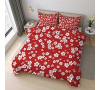 Cherry Blossoms Single Duvet Cover, Artistic Flower Bedding Set 2 Piece Soft Microfiber Quilt Cover Reversible Duvet Cover Sets with 1 Pillows Zipper Closure K&18