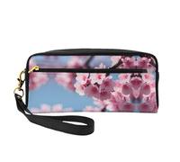 Cherry Blossoms Small Cosmetic Bag,Portable Cute Travel Makeup Bag for Women Makeup Brush Organizer Pouch