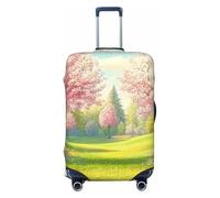Cherry Blossoms Spring Pink Flowers Elastic Travel Luggage Cover Suitcase Protector, Print Suitcase Baggage Cover Anti-Scratch