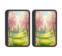 Cherry Blossoms Spring Pink Flowers Universal Car Accessories Seat Belt Pad For Car Truck,2pcs Seat Belt Covers Soft Comfortable Shoulder Strap Pads