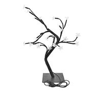 Cherry Blossoms Tree Lamp, LED Cherry Tree Lamp, 24 LED Warm White Bonsai Light with Flexible Branches, USB Powered Artificial Tree Lamp for Home Office Decor