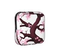 Cherry Blossoms Tree Period Proof Storage Bag-Feminine Hygiene Travel Case for Sanitary Pads, Discreet Mensural Pouch for Purse Office