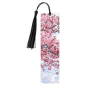 Cherry Blossoms Tree Printed Metal Bookmarks S - Black Lightweight Aluminium Book Marker for Books, Journals & Gifts, Ideal Book Lovers, Holiday Decor & Crafts