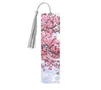 Cherry Blossoms Tree Printed Metal Bookmarks S - Gray Lightweight Aluminium Book Marker for Books, Journals & Gifts, Ideal Book Lovers, Holiday Decor & Crafts