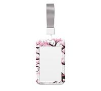 Cherry Blossoms Tree Printing Card Badge Holder Double-Sided Sliding Cover Design, Capable of scanning Transparent Film
