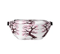 Cherry Blossoms Tree Running Waist Pack-No-Bounce Phone Holder for Gym, Waterproof Crossbody Bum Bag with Adjustable Strap