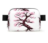 Cherry Blossoms Tree Waterproof Waist Bag for Men Women-Adjustable Bum Bag for Travel, Lightweight Crossbody Chest Bag for Running Gym