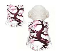 Cherry Blossoms Tree XS Pet Apparel for Small Dogs-Cute Summer Outfit for Puppy, Soft Breathable Pet Clothes for Cat