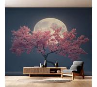 Cherry Blossoms Wallpaper - Asian Oriental Japanese Wall Mural 280x200 cm (W x H), Non-Woven Photo Wallpaper Mural for Bedroom, Living Room, Hallway, Home Decor Y&W60