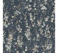 Cherry Blossom Trail Wallpaper 435238 Blue Textured Floral Leaves Bedroom Rasch