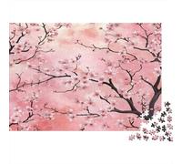 Cherry Blossoms-watercolor Floral Art_1 Puzzles for Adults 1000 Pieces in Vibrant Colours Favourites Jigsaw As A Logic Skill Puzzle for Beautiful Decoration Puzzle 52x38cm/1000pcs