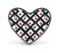 Cherry Blue Checkered Custom Brooch Pin Heart Lapel Pins Tie Suit Dress Accessories for Men Women Wedding Birthday
