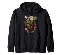 Cherry Botanical Fruit Tree Vintage Style Zip Hoodie