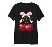 Cherry Bow Aesthetic Red Cherries Trendy Summer Fruit Lover Premium T-Shirt