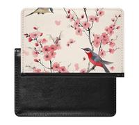 Cherry Branches Flowers Birds Passport Cover Protector Rfid Blocking Passport Holder Id Card Holder Secure Travel Wallet Organizer for Passport Tickets Credit Cards, style, One Size