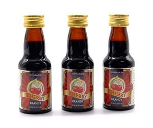 Cherry Brandy Essence 3x25ml - Alcohol-Free Flavouring | Extract for Vodka, Cocktails, Homemade Liquor | Makes 2.25L
