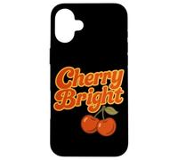 cherry bright fruit red cherries stylized leaf design Case for iPhone 16 Plus