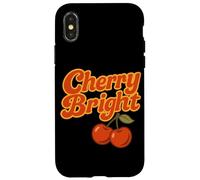 cherry bright fruit red cherries stylized leaf design Case for iPhone X/XS