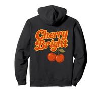cherry bright fruit red cherries stylized leaf design Pullover Hoodie