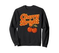 cherry bright fruit red cherries stylized leaf design Sweatshirt