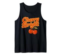 Cherry Bright Fruit red Cherries Stylized Leaf Design Tank Top