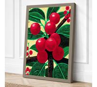 Cherry Bunch Botanical Canvas Wall Art Print 24x16 Inch (61 x 41 cm)