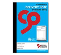 Cherry Carbonless Delivery Note Duplicate Book A5 | 50 Sets of 2-Part NCR Sheets | Perforated for Easy Removal | Ideal for Business Deliveries, Shipments, and Customer Receipts | Made in The UK