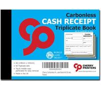 Cherry Carbonless (NCR) Cash Receipt Triplicate A6 50 Sets Perfect for Self Employed and Small Businesses **6 Pack**