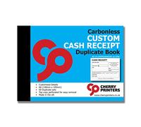 Cherry Carbonless NCR **Custom** Cash Receipt Duplicate Book A6 50 Sets **8 Pack**