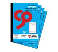 Cherry Carbonless NCR Invoice Book | Duplicate Book | A4 | 50 Sets | Numbered 1-50 | **4 Pack** | Perfect for The self-Employed, Small and Larger Businesses |