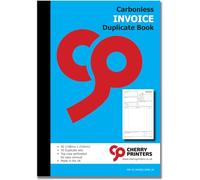 Cherry Carbonless NCR Invoice Book | Duplicate Book | A5 | 50 Sets | Perfect for the Self-Employed, Small and Larger Businesses | **10 Pack**