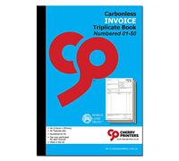 Cherry Carbonless NCR Invoice Book | Triplicate Book | A4 | 50 Sets | Numbered 01-50 | **6 Pack** | Perfect for The self-Employed, Small and Larger Businesses |