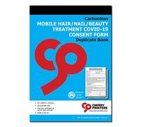 Cherry Carbonless NCR Mobile Treatment Covid-19 Consent Form Duplicate Book A5 50 Sets Hair Nails Beauty (10 Books)