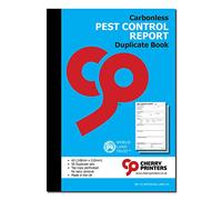 Cherry Carbonless NCR Pest Control Report Duplicate Book A5 50 Sets