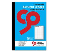 Cherry Carbonless Payment Ledger Duplicate Book A4 | 50 Duplicate Sets | Top Copy Perforated for Easy Removal | Made in The UK | Professional Pad for Financial Record Keeping