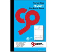Cherry Carbonless Receipt Duplicate Book A4 | 50 Duplicate Sets | 2-Part NCR Perforated Top Copy for Easy Removal | Payment Received Forms | Made in The UK | 210mm x 297mm **6 Pack**