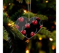 Cherry Cartoon Pattern Christmas Ornaments - Xmas Tree Hanging Ornaments, Personalized Acrylic Love Christmas Pendant for Holiday Keepsake Gifts