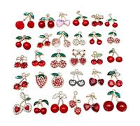 Cherry Charms - 30PCS Red Cherry Charms for Jewelry Making, Cute vSweet Strawberry Charm for Earrings Bracelets Necklaces Jewelry Making, DIY Earrings Keychains Craft Charm,Women Jewellry Accessories